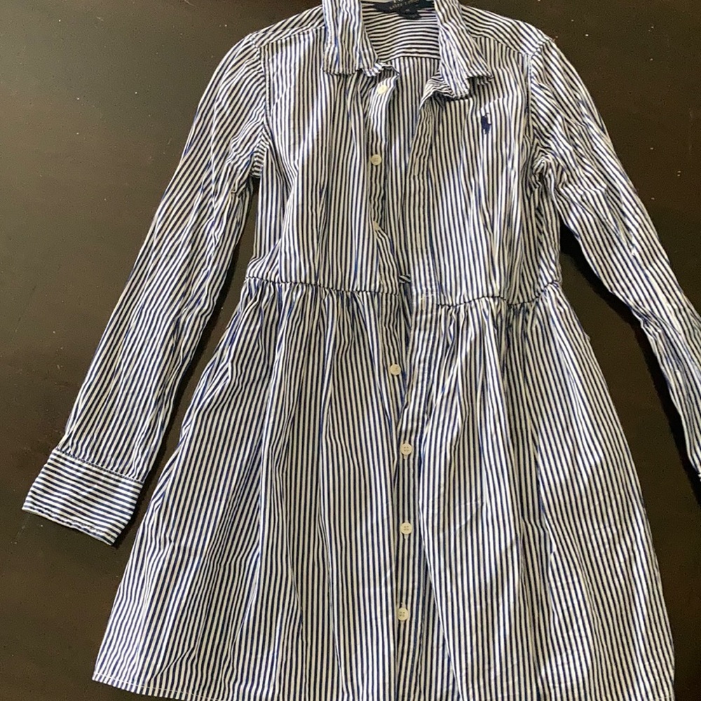 Girls Ralph Lauren Striped Shirtdress - Size 10